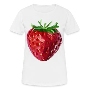Facettierte Erdbeere - Frauen T-Shirt atmungsaktiv - Weiß - Vorne - AI Model Female 172 dark (172cm)