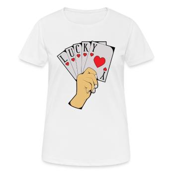 Kartenspiel Glück - Frauen T-Shirt atmungsaktiv - Weiß - Vorne - AI Model Female 172 dark (172cm)