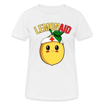 Zitrone Spruch - Frauen T-Shirt atmungsaktiv - Weiß - Vorne - AI Model Female 172 dark (172cm)