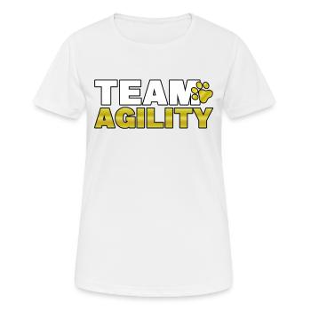Team Agility Hunde Teamsport Hundeschule Geschenk - Frauen T-Shirt atmungsaktiv - Weiß - Vorne - AI Model Female 172 dark (172cm)