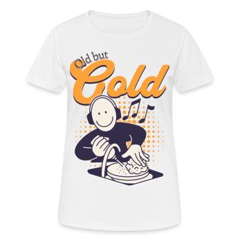 Old but Gold mit Kopfhörer, Geschirr abwaschen - Frauen T-Shirt atmungsaktiv - Weiß - Vorne - AI Model Female 172 dark (172cm)