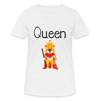 King Queen Partnerlook - Frauen T-Shirt atmungsaktiv - Weiß - Vorne - AI Model Female 172 dark (172cm)