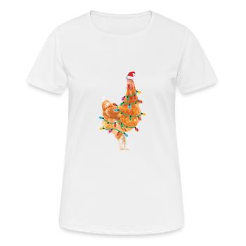 Huhn lumières noël casquette de Noël - T-shirt respirant Femme - blanc - Devant - AI Model Female 172 dark (172cm)