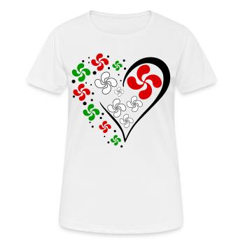 Basque Heart - Women's Breathable T-Shirt - white - Front - AI Model Female 172 dark (172cm)