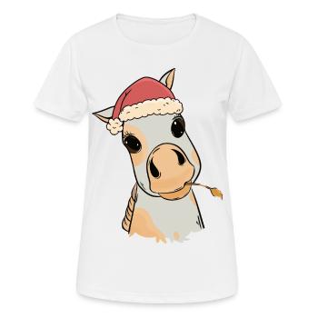 Fohlen Baby Xmas Weihnachtsgeschenk Pferdenarr - Frauen T-Shirt atmungsaktiv - Weiß - Vorne - AI Model Female 172 dark (172cm)