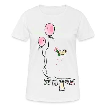Corde à linge - T-shirt respirant Femme - blanc - Devant - AI Model Female 172 dark (172cm)