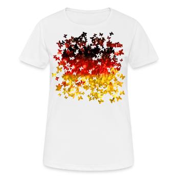 03 Deutschlandflagge Deutschlandfahne romantisch - Frauen T-Shirt atmungsaktiv - Weiß - Vorne - AI Model Female 172 dark (172cm)