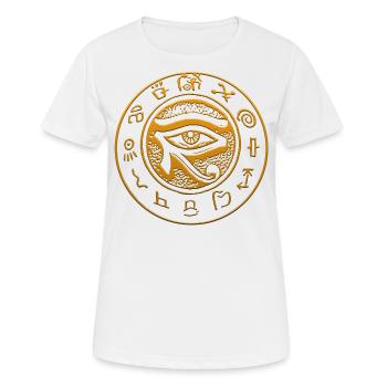 oeil horus anubis osiris ra oeil Egypte Pharaon - T-shirt respirant Femme - blanc - Devant - AI Model Female 172 dark (172cm)