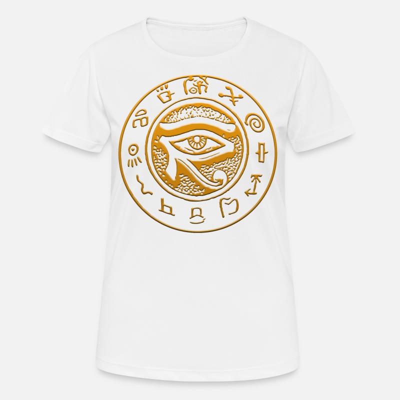oeil horus anubis osiris ra oeil Egypte Pharaon - T-shirt respirant Femme - blanc