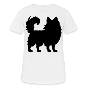 Pomeranian Zwergspitz - Frauen T-Shirt atmungsaktiv - Weiß - Vorne - AI Model Female 172 dark (172cm)