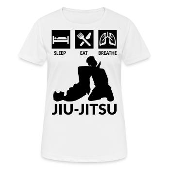 Brazilian Jiu-Jitsu - Frauen T-Shirt atmungsaktiv - Weiß - Vorne - AI Model Female 172 dark (172cm)