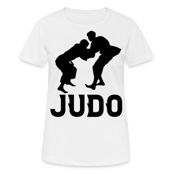 Judo - Frauen T-Shirt atmungsaktiv - Weiß - Vorne - AI Model Female 172 dark (172cm)