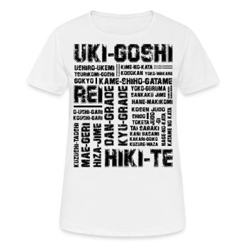 Judo - Frauen T-Shirt atmungsaktiv - Weiß - Vorne - AI Model Female 172 dark (172cm)