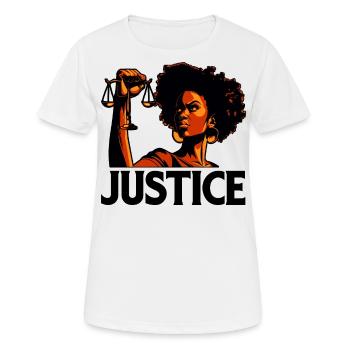 Gerechtigkeit - Frauen T-Shirt atmungsaktiv - Weiß - Vorne - AI Model Female 172 dark (172cm)