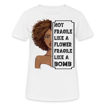 Nicht zerbrechlich wie eine Blume, zerbrechlich wie eine Bombe - Frauen T-Shirt atmungsaktiv - Weiß - Vorne - AI Model Female 172 dark (172cm)