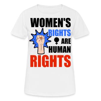 Frauenrechte sind Menschenrechte - Frauen T-Shirt atmungsaktiv - Weiß - Vorne - AI Model Female 172 dark (172cm)