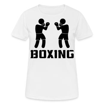 Boxen - Frauen T-Shirt atmungsaktiv - Weiß - Vorne - AI Model Female 172 dark (172cm)