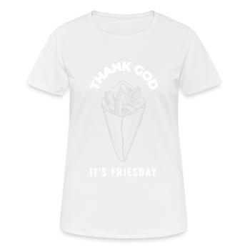 Fast food lovers and fries fan design - Women's Breathable T-Shirt - white - Front - AI Model Female 172 dark (172cm)