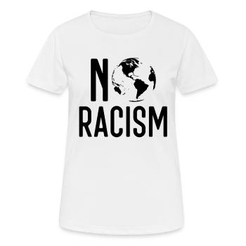 No Racism, Gegen Rassismus, Liberté, Mensch, Liebe - Frauen T-Shirt atmungsaktiv - Weiß - Vorne - AI Model Female 172 dark (172cm)