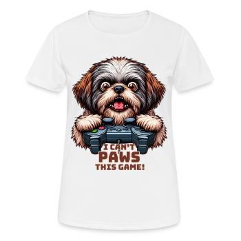 Dog gamers, Dog game freak shih tzu - T-shirt respirant Femme - blanc - Devant - AI Model Female 172 dark (172cm)