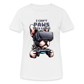 Hunde, Französische Bulldogge Videospiel VR-Brille - Frauen T-Shirt atmungsaktiv - Weiß - Vorne - AI Model Female 172 dark (172cm)