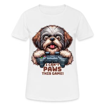 Dog gamers, Dog game freak shih tzu - T-shirt respirant Femme - blanc - Devant - AI Model Female 172 dark (172cm)