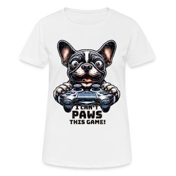 Dog gamers, Honden game freak French Bulldog - Women's Breathable T-Shirt - white - Front - AI Model Female 172 dark (172cm)
