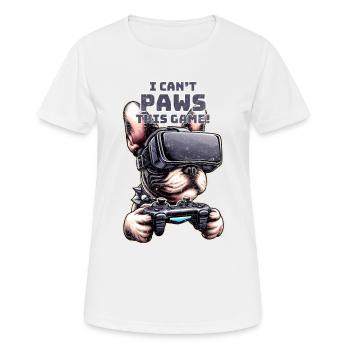 Hunde, Französische Bulldogge Videospiel VR-Brille - Frauen T-Shirt atmungsaktiv - Weiß - Vorne - AI Model Female 172 dark (172cm)