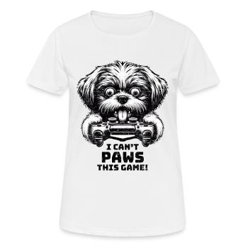 Crazy Shih Tsu chien gamefreak gamers - T-shirt respirant Femme - blanc - Devant - AI Model Female 172 dark (172cm)