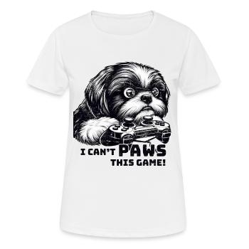 Amateur de ShihTzu, maniaque des jeux vidéo, joueurs - T-shirt respirant Femme - blanc - Devant - AI Model Female 172 dark (172cm)