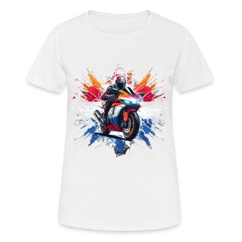 robuste Motorrad T-Shirts niederländischer Patriot - Frauen T-Shirt atmungsaktiv - Weiß - Vorne - AI Model Female 172 dark (172cm)