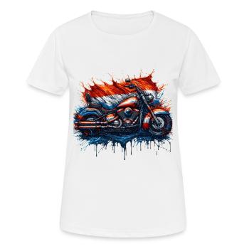 Cool, motorcyclists design Dutch flag. - Women's Breathable T-Shirt - white - Front - AI Model Female 172 dark (172cm)