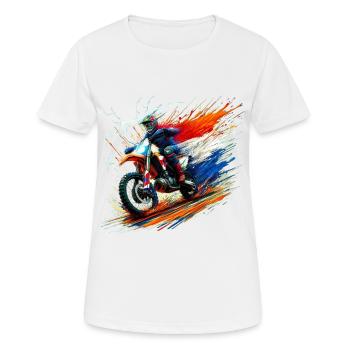 Dutch colors motorcycle t-shirts Dutch - Women's Breathable T-Shirt - white - Front - AI Model Female 172 dark (172cm)