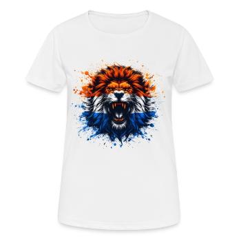 Holland shirts- NL Lion in flag colors - Women's Breathable T-Shirt - white - Front - AI Model Female 172 dark (172cm)