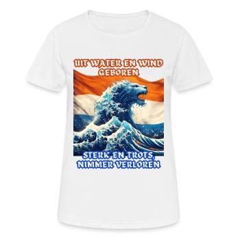 Dutch Pride Dutch lion born from water - Women's Breathable T-Shirt - white - Front - AI Model Female 172 dark (172cm)