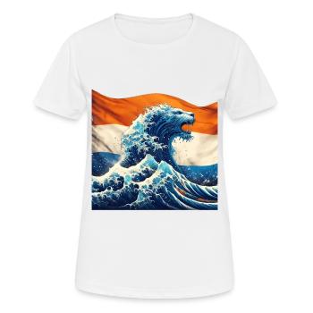 Dutch Pride Dutch lion born from water - Women's Breathable T-Shirt - white - Front - AI Model Female 172 dark (172cm)
