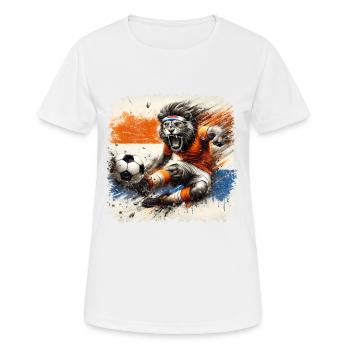 NL Lion Footballer Football Shirts Football Fan - Women's Breathable T-Shirt - white - Front - AI Model Female 172 dark (172cm)