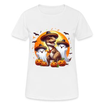 Halloween T-rex ghosts Mariachi Day of the Dead - Women's Breathable T-Shirt - white - Front - AI Model Female 172 dark (172cm)