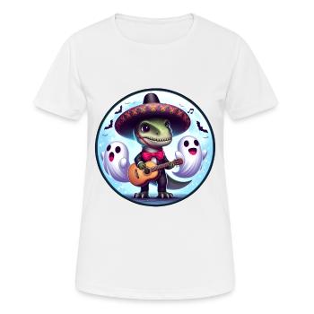 Mignon T rex Mariachi fantômes Halloween - T-shirt respirant Femme - blanc - Devant - AI Model Female 172 dark (172cm)