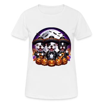 Süße französische Bulldoggen Mariachi Band Halloween Shirt - Frauen T-Shirt atmungsaktiv - Weiß - Vorne - AI Model Female 172 dark (172cm)
