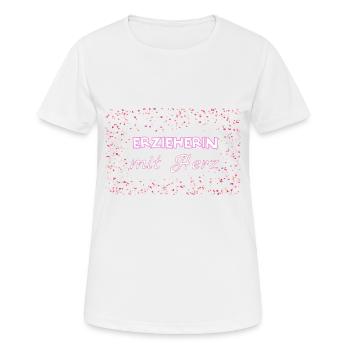 Erzieherin mit Herz Kindergärtnerin Geschenk Danke - Frauen T-Shirt atmungsaktiv - Weiß - Vorne - AI Model Female 172 dark (172cm)