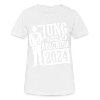 Junggesellenabschied 2024 - Frauen T-Shirt atmungsaktiv - Weiß - Vorne - AI Model Female 172 dark (172cm)