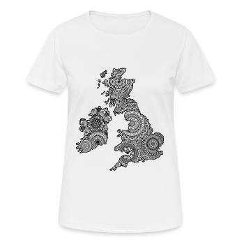 UK Mandala - Frauen T-Shirt atmungsaktiv - Weiß - Vorne - AI Model Female 172 dark (172cm)