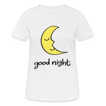 Petite Lune souhaite bonne nuit - T-shirt respirant Femme - blanc - Devant - AI Model Female 172 dark (172cm)