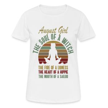 August Girl Yoga Birthday for August Born - Women's Breathable T-Shirt - white - Front - AI Model Female 172 dark (172cm)