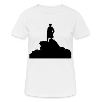 Randonneur sur la mer de la silhouette du brouillard - T-shirt respirant Femme - blanc - Devant - AI Model Female 172 dark (172cm)