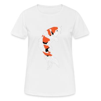 Showa Sanke Koi Koi Koi étang de carpes étang - T-shirt respirant Femme - blanc - Devant - AI Model Female 172 dark (172cm)