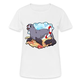 Süße Robbe |Yolo-Artwork - Frauen T-Shirt atmungsaktiv - Weiß - Vorne - AI Model Female 172 dark (172cm)