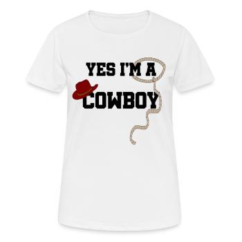 cowboy - Women's Breathable T-Shirt - white - Front - AI Model Female 172 dark (172cm)