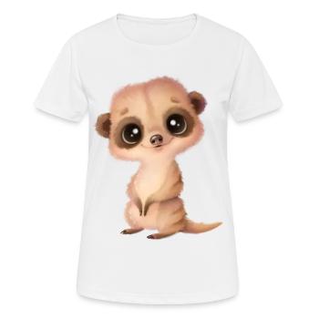 cute meerkat with eyes - Women's Breathable T-Shirt - white - Front - AI Model Female 172 dark (172cm)